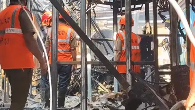Thane: Fire destroys three shops in Mumbra’s Shilphata area, no injuries reported