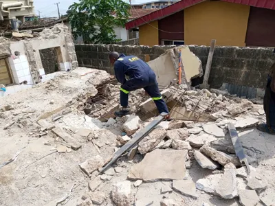 One trapped as building collapses during demolition in Lagos