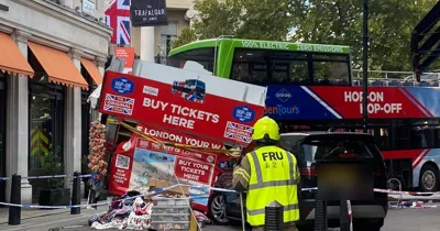 Fire engines and rescue crews deployed after central London tourist bus crash